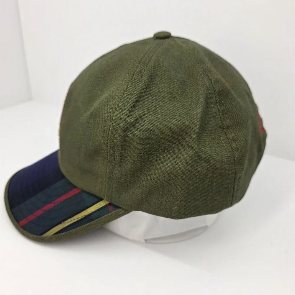 Boy Scouts of America Hat Youth S/M Green Striped Brim Adjustable Scout Cap